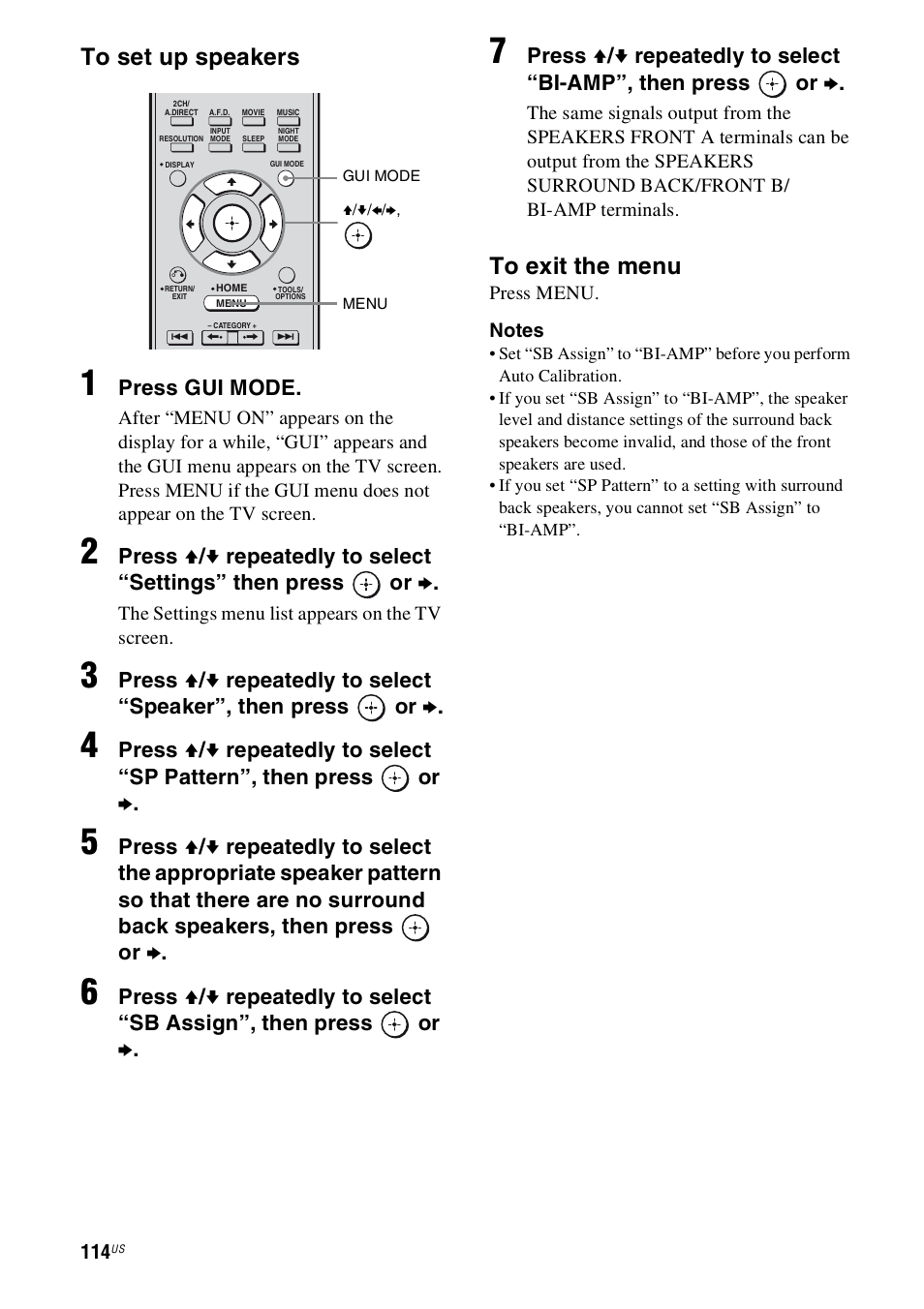 Press gui mode | Sony STR-DN1000 User Manual | Page 114 / 136