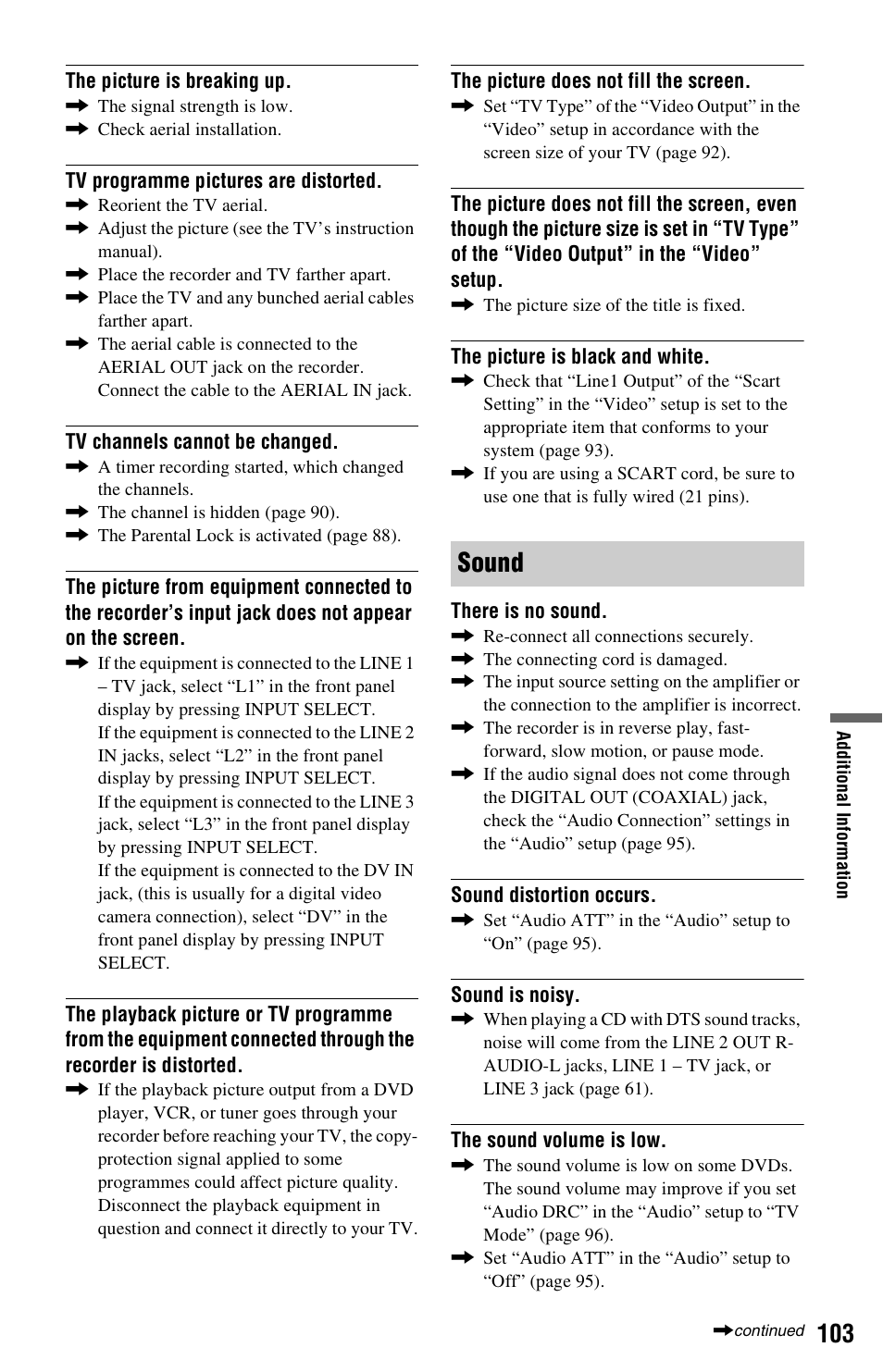 Sound | Sony RDR-HXD562 User Manual | Page 103 / 120