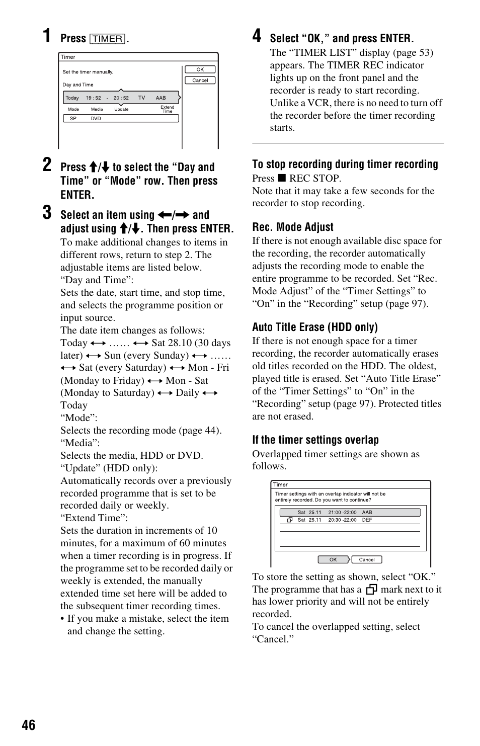 Sony RDR-HXD562 User Manual | Page 46 / 120