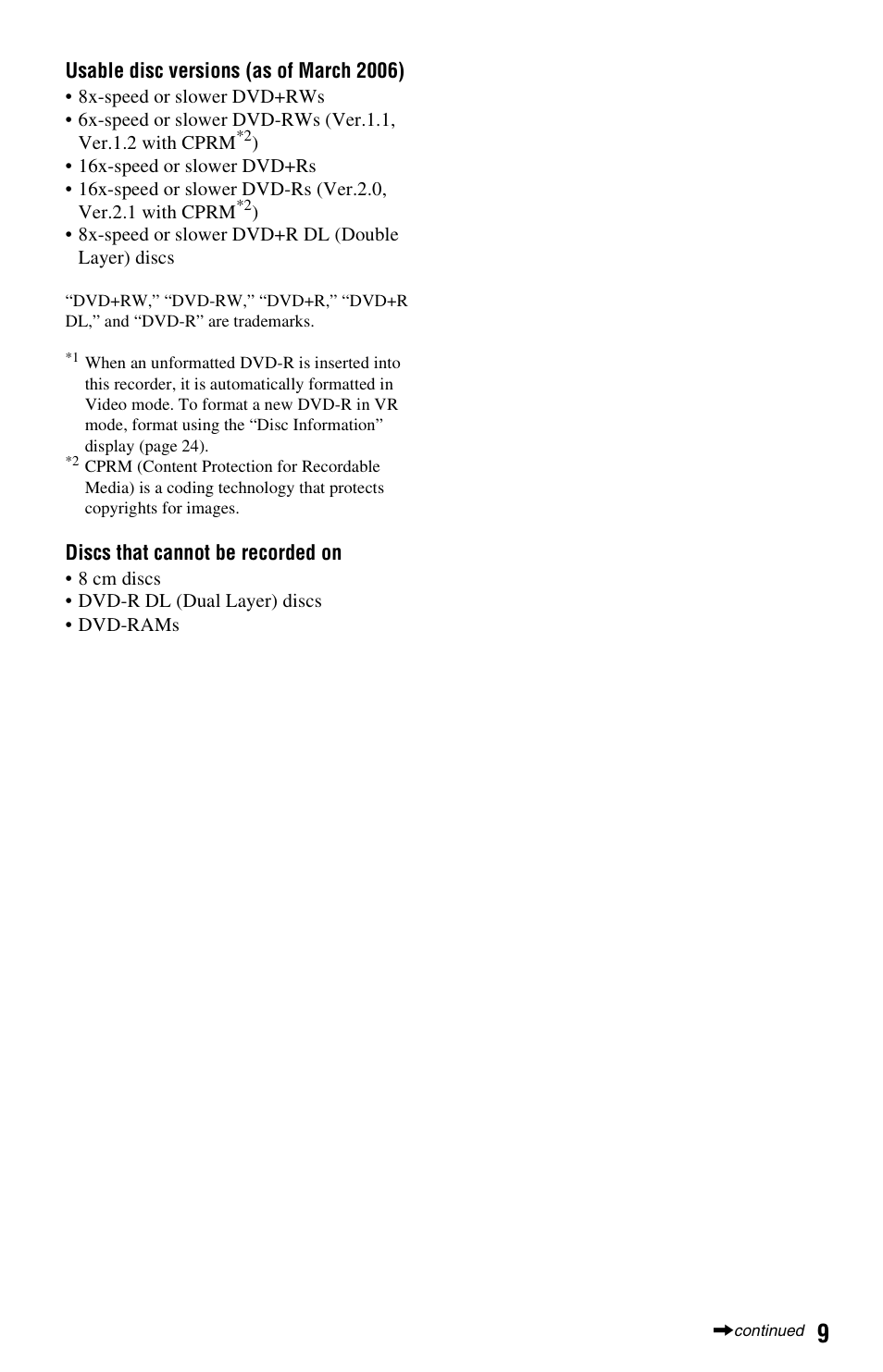 Sony RDR-HXD562 User Manual | Page 9 / 120