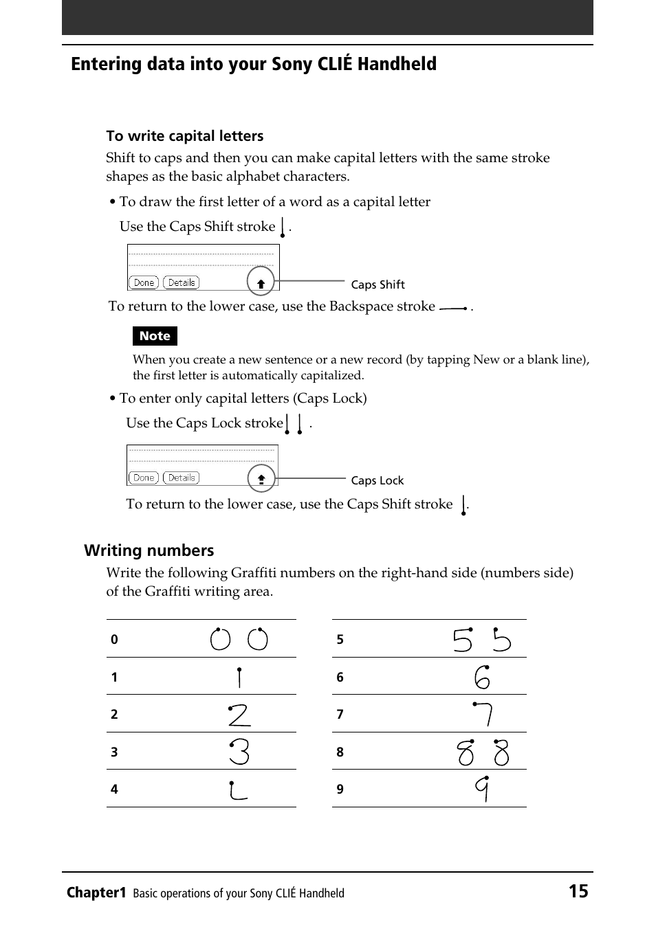 15 entering data into your sony clié handheld | Sony PEG-T415 User Manual | Page 15 / 223