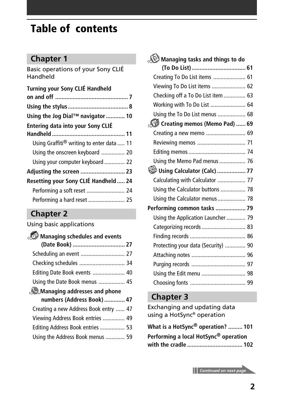 Sony PEG-T415 User Manual | Page 2 / 223