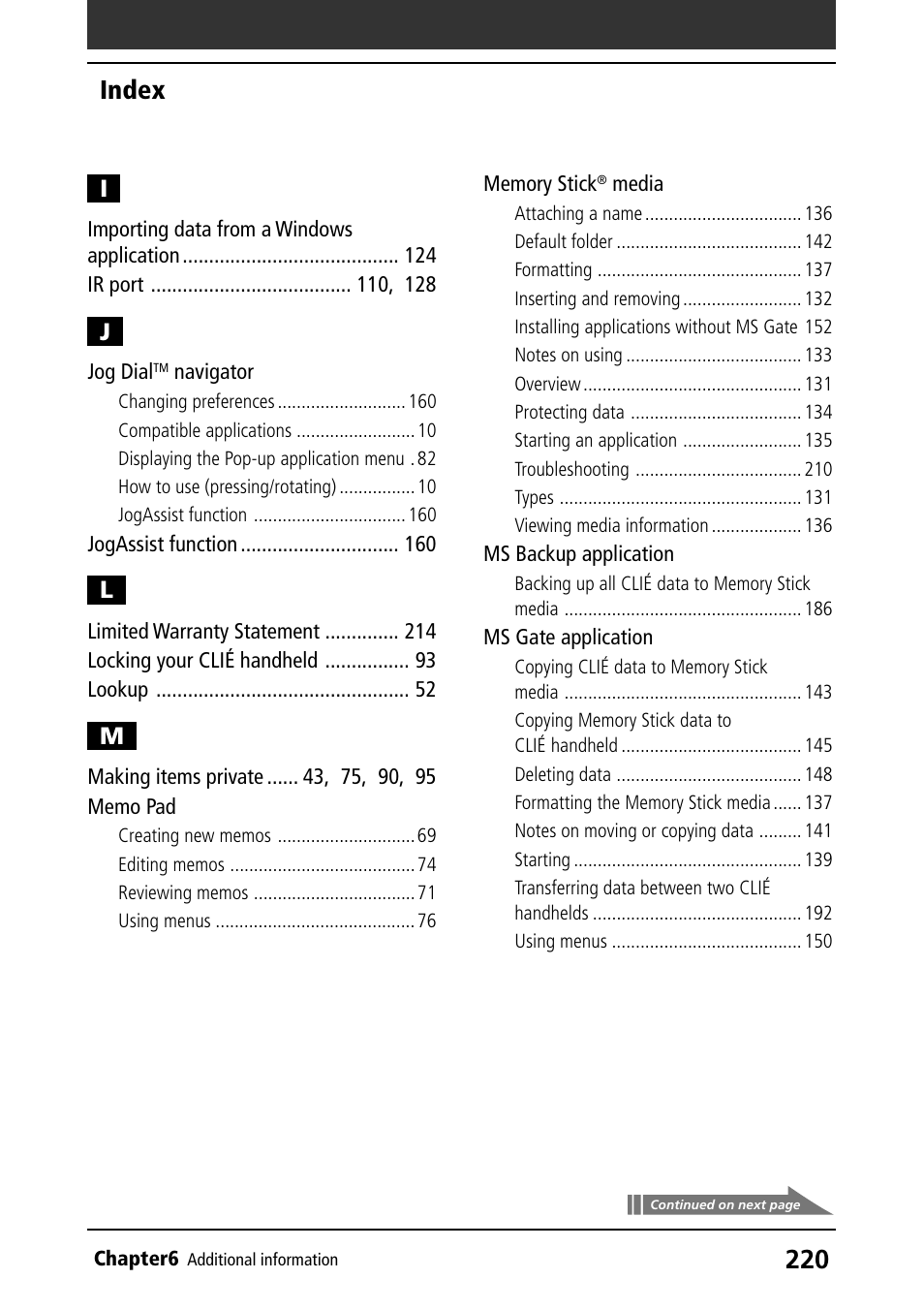 Index | Sony PEG-T415 User Manual | Page 220 / 223