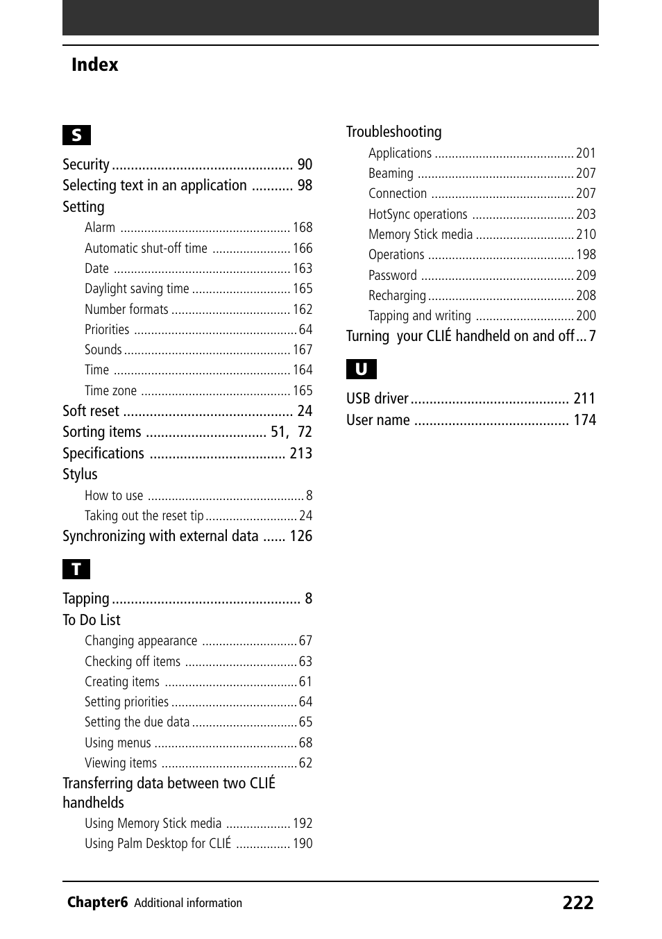 Index | Sony PEG-T415 User Manual | Page 222 / 223