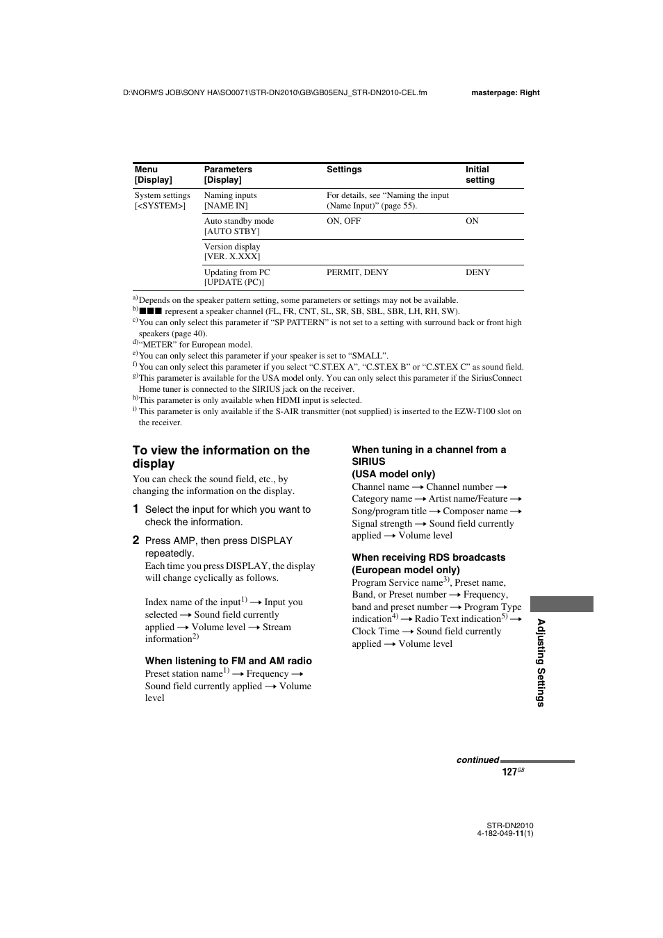 Sony STR-DN2010 User Manual | Page 127 / 152
