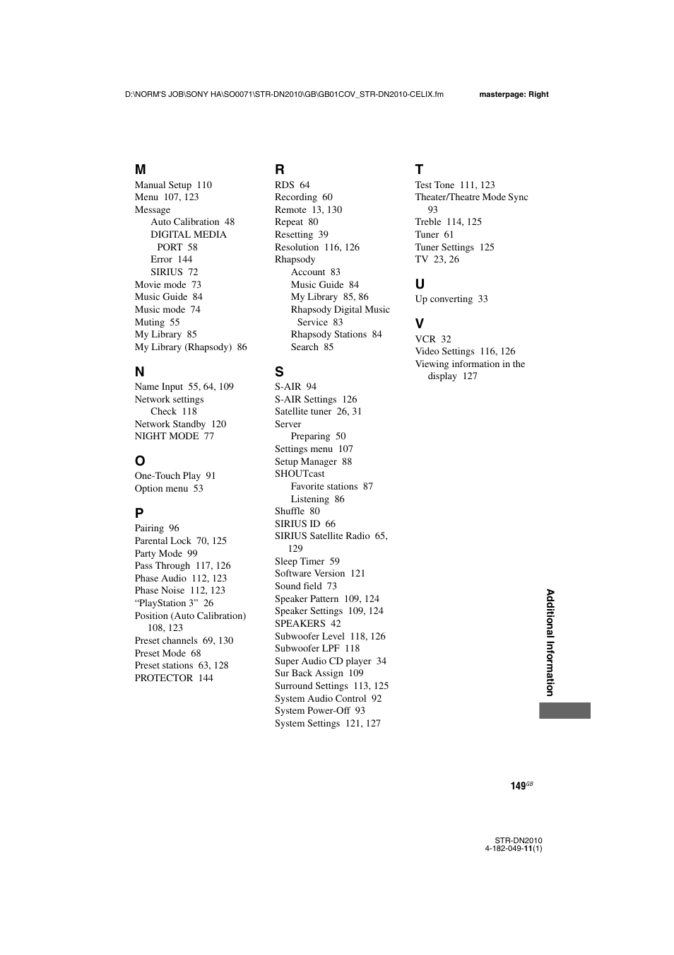 Sony STR-DN2010 User Manual | Page 149 / 152