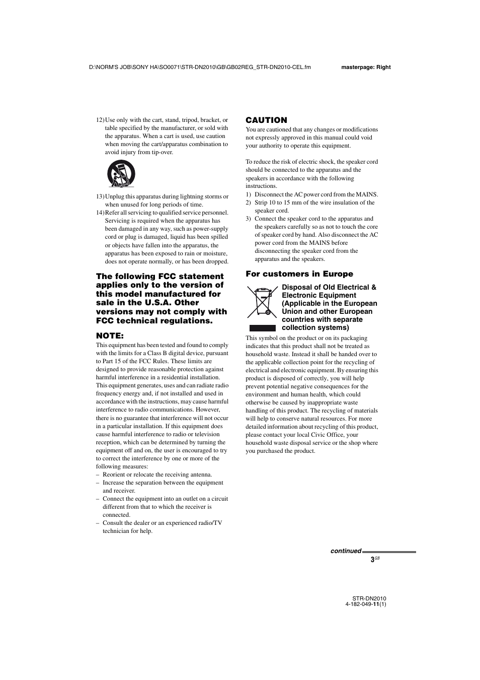 Sony STR-DN2010 User Manual | Page 3 / 152