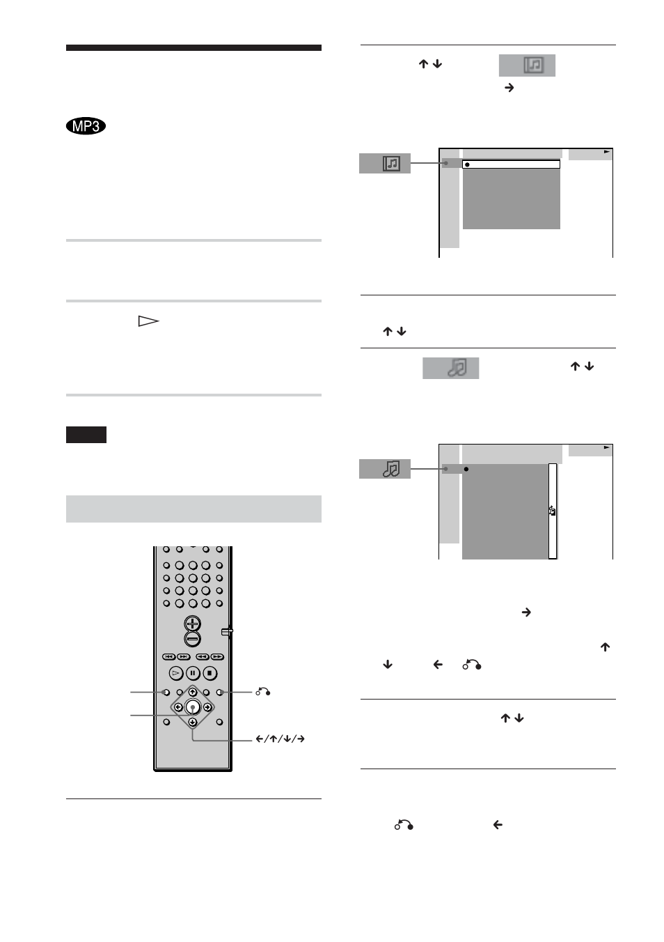 Playing an mp3 audio track, Load a data disc recorded in mp3 into the system, Press h | Selecting an album and track | Sony DAV-DS1000 User Manual | Page 42 / 88