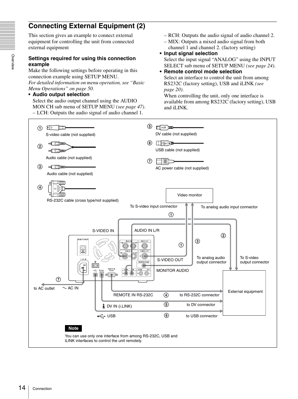 Connecting external equipment (2) | Sony DVO-1000MD User Manual | Page 14 / 62