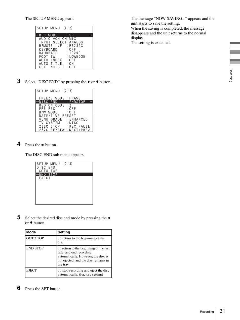 Sony DVO-1000MD User Manual | Page 31 / 62