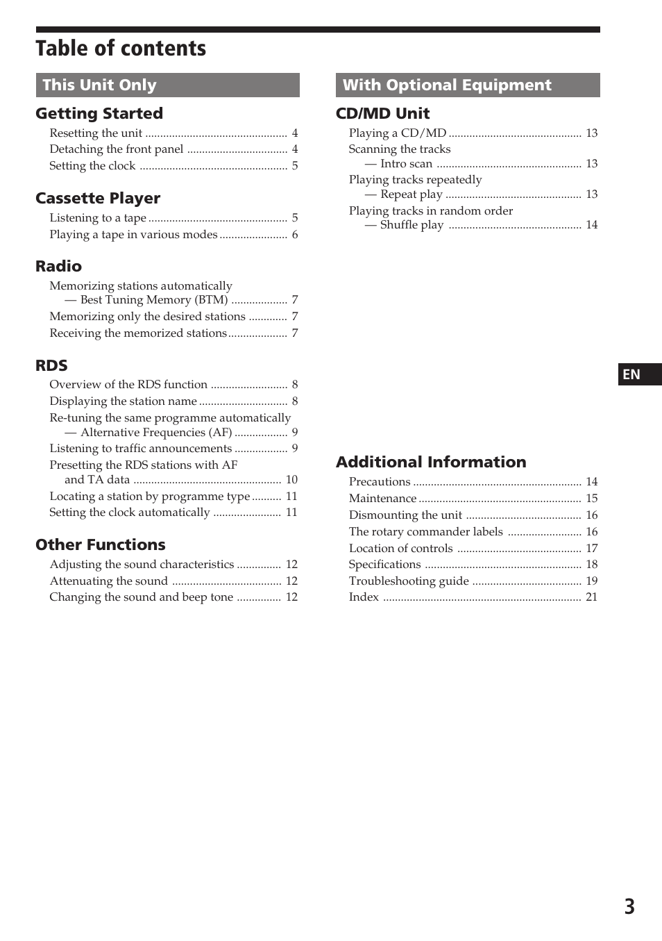 Sony XR-C5080R User Manual | Page 3 / 84