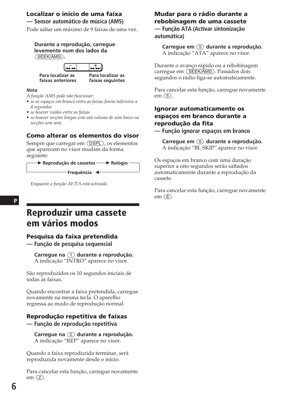 Reproduzir uma cassete em vários modos | Sony XR-C5080R User Manual | Page 68 / 84