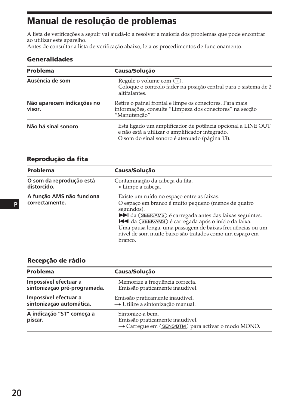 Manual de resolução de problemas | Sony XR-C5080R User Manual | Page 82 / 84