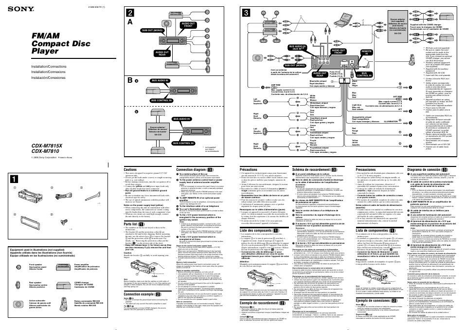 Sony CDX M7815X  EU User Manual | 2 pages