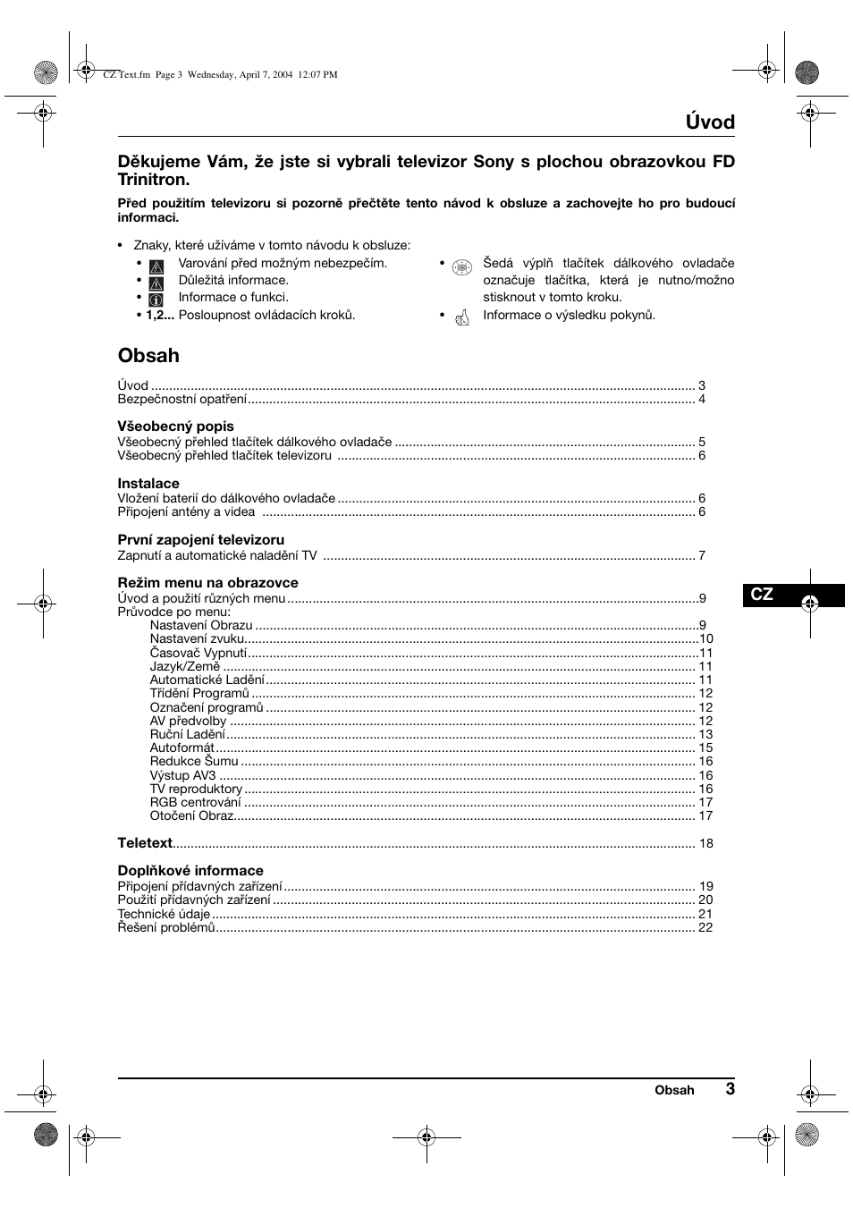 Sony FD Trinitron WEGA KV-28CS70K User Manual | Page 47 / 136