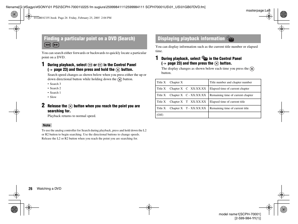 Sony NOT SCPH-70001 User Manual | Page 26 / 172