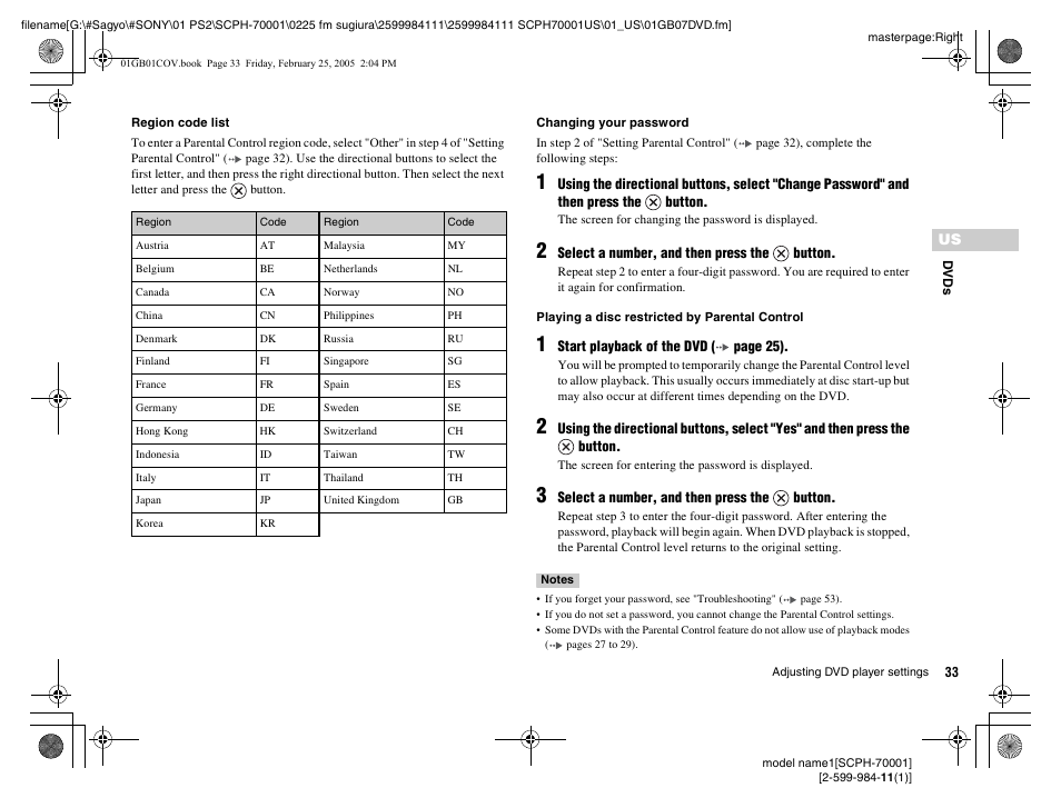 Sony NOT SCPH-70001 User Manual | Page 33 / 172