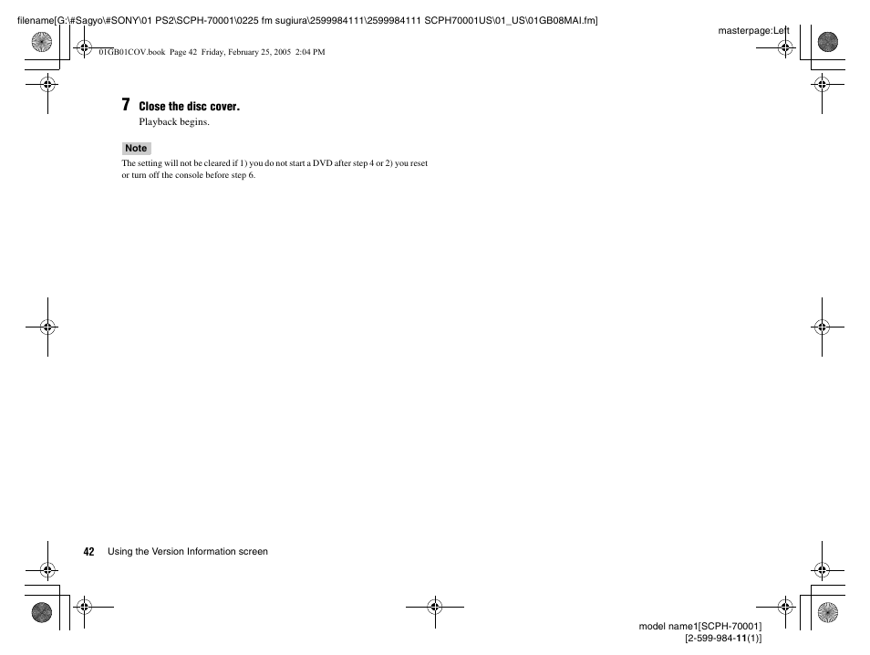 Sony NOT SCPH-70001 User Manual | Page 42 / 172