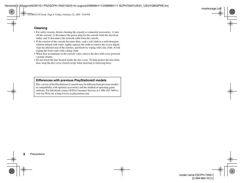 Sony NOT SCPH-70001 User Manual | Page 8 / 172