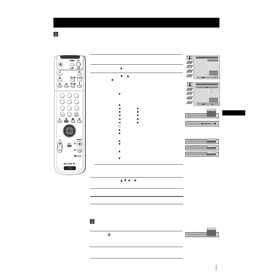 Adjusting the picture, Changing the picture mode quickly, 11 gb | Menu system | Sony KP-53PS1K User Manual | Page 10 / 187