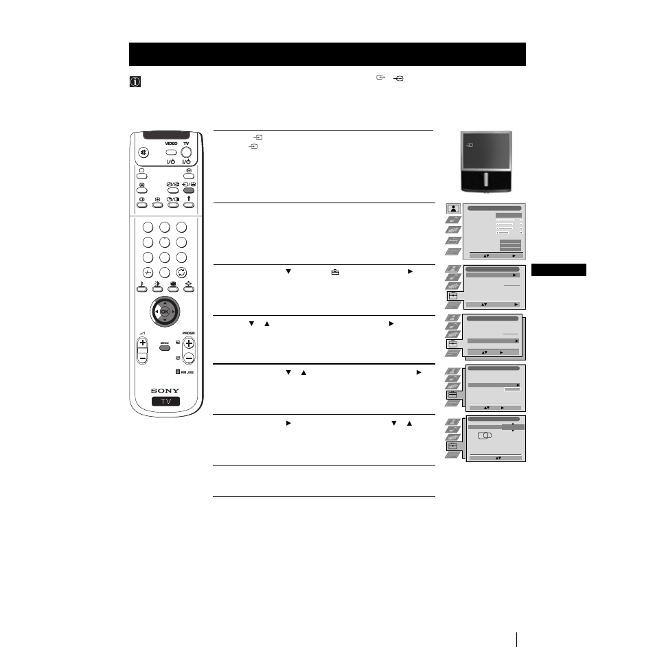 Adjusting the picture geometry for an rgb source, 21 gb, Menu system | Sony KP-53PS1K User Manual | Page 20 / 187