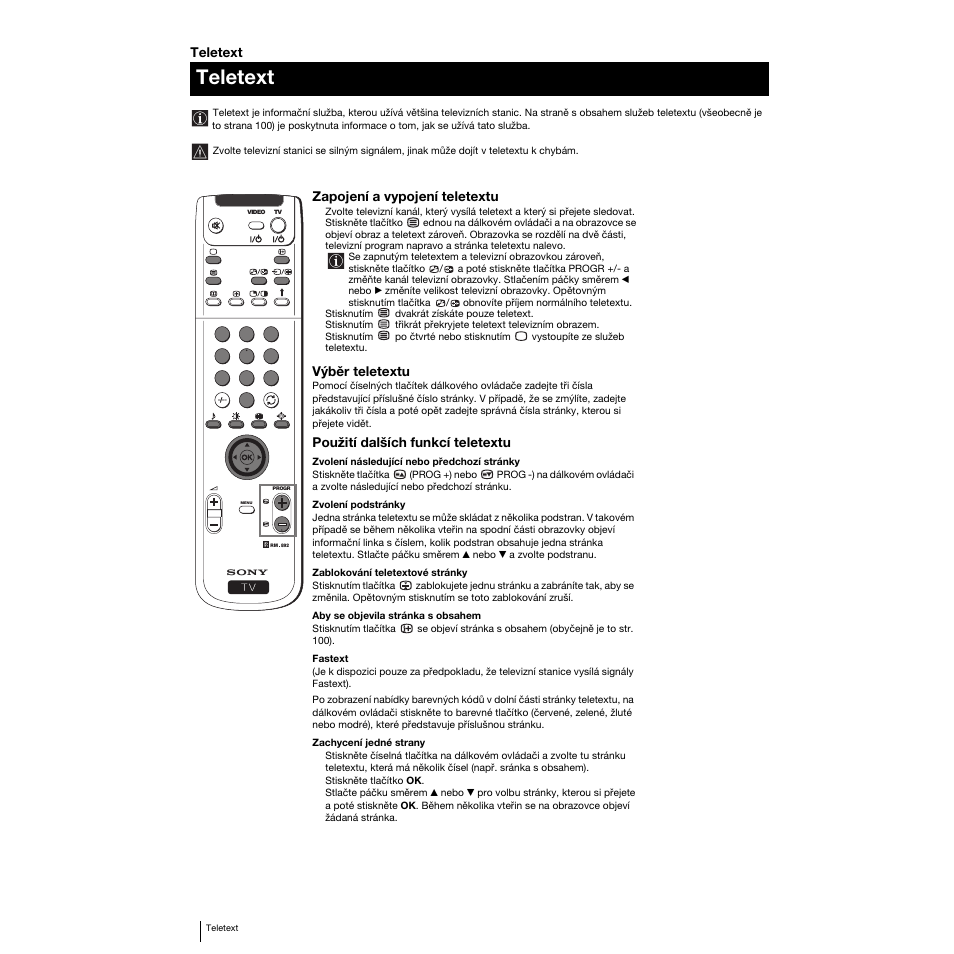 Teletext | Sony KP-53PS1K User Manual | Page 54 / 187