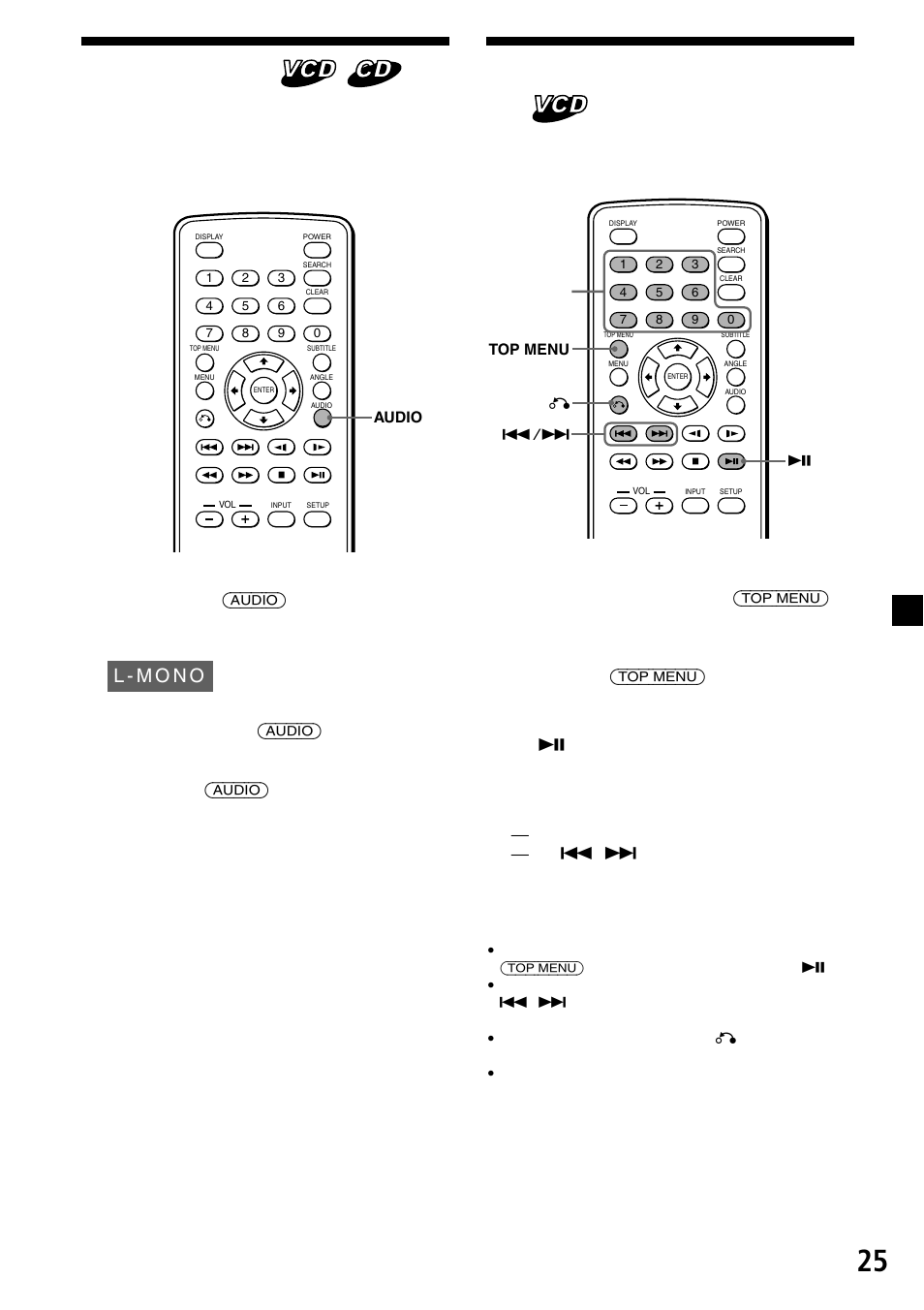 L - m o n o, Top menu), Top menu) u | Audio) | Sony XVM-R90D User Manual | Page 117 / 140