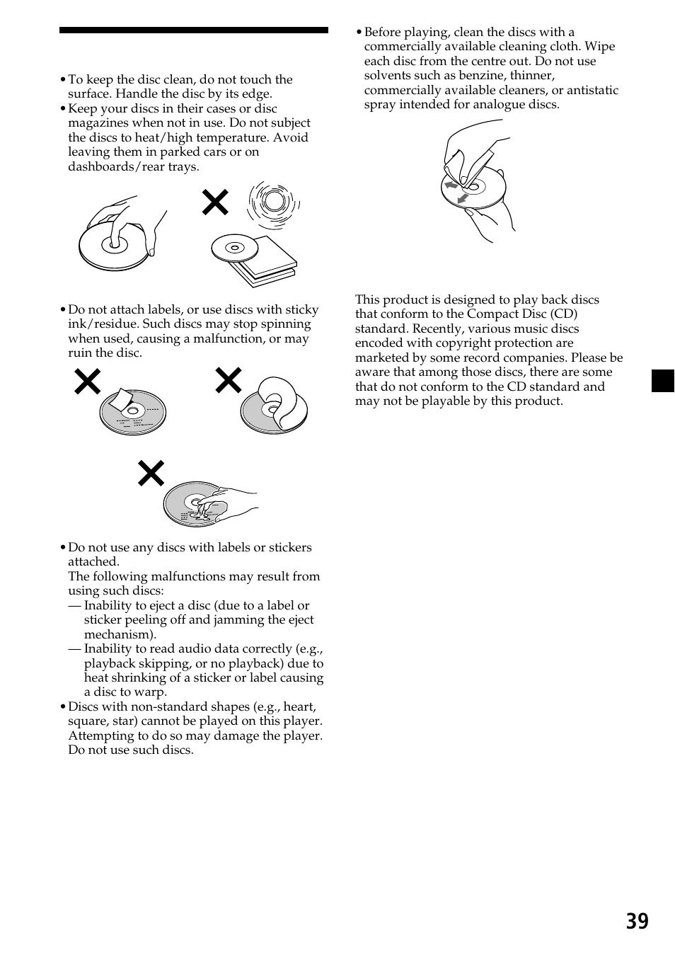 Notes on discs | Sony XVM-R90D User Manual | Page 39 / 140