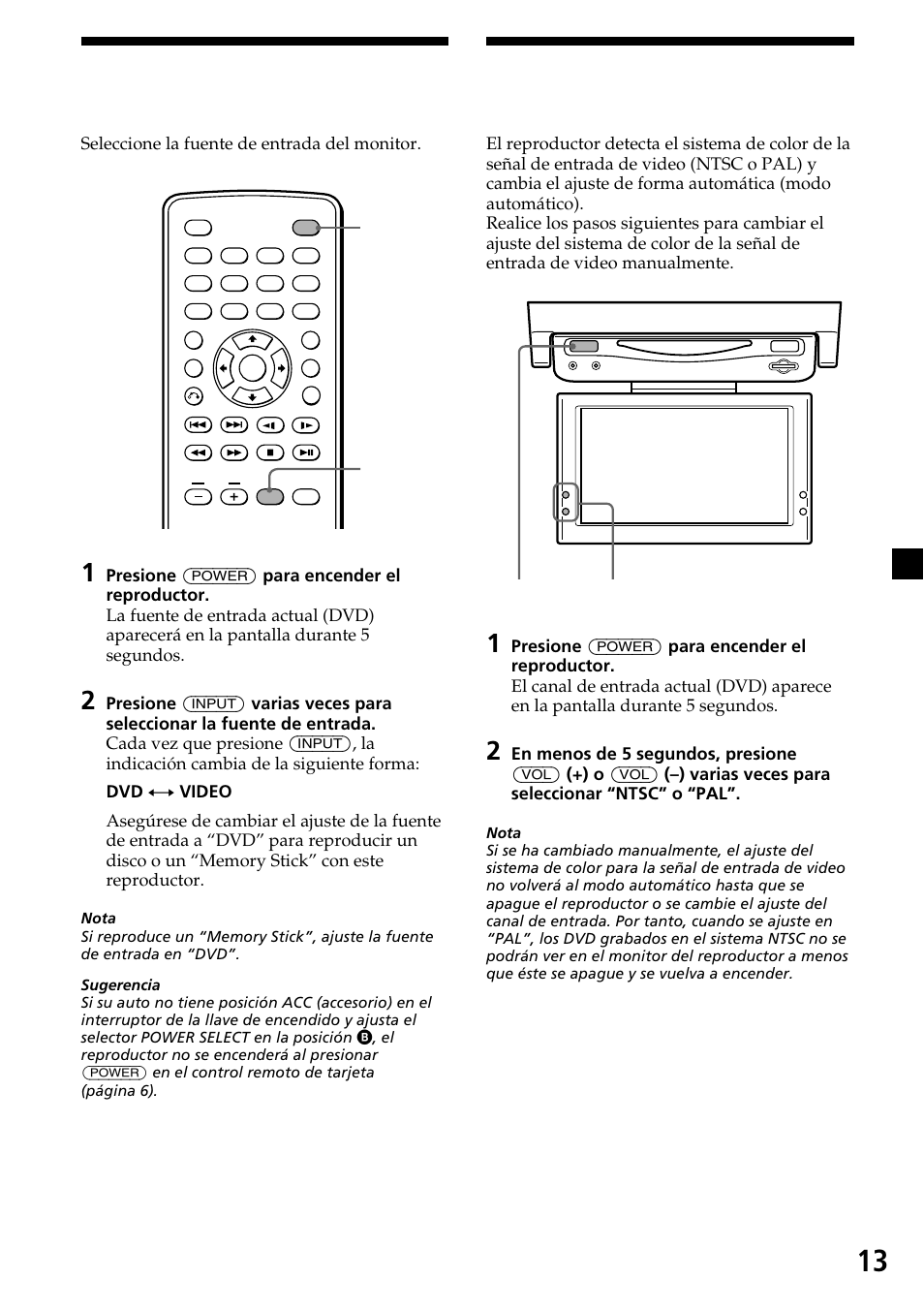 13 selección de la fuente de entrada, Selección del sistema de color | Sony XVM-R90D User Manual | Page 59 / 140