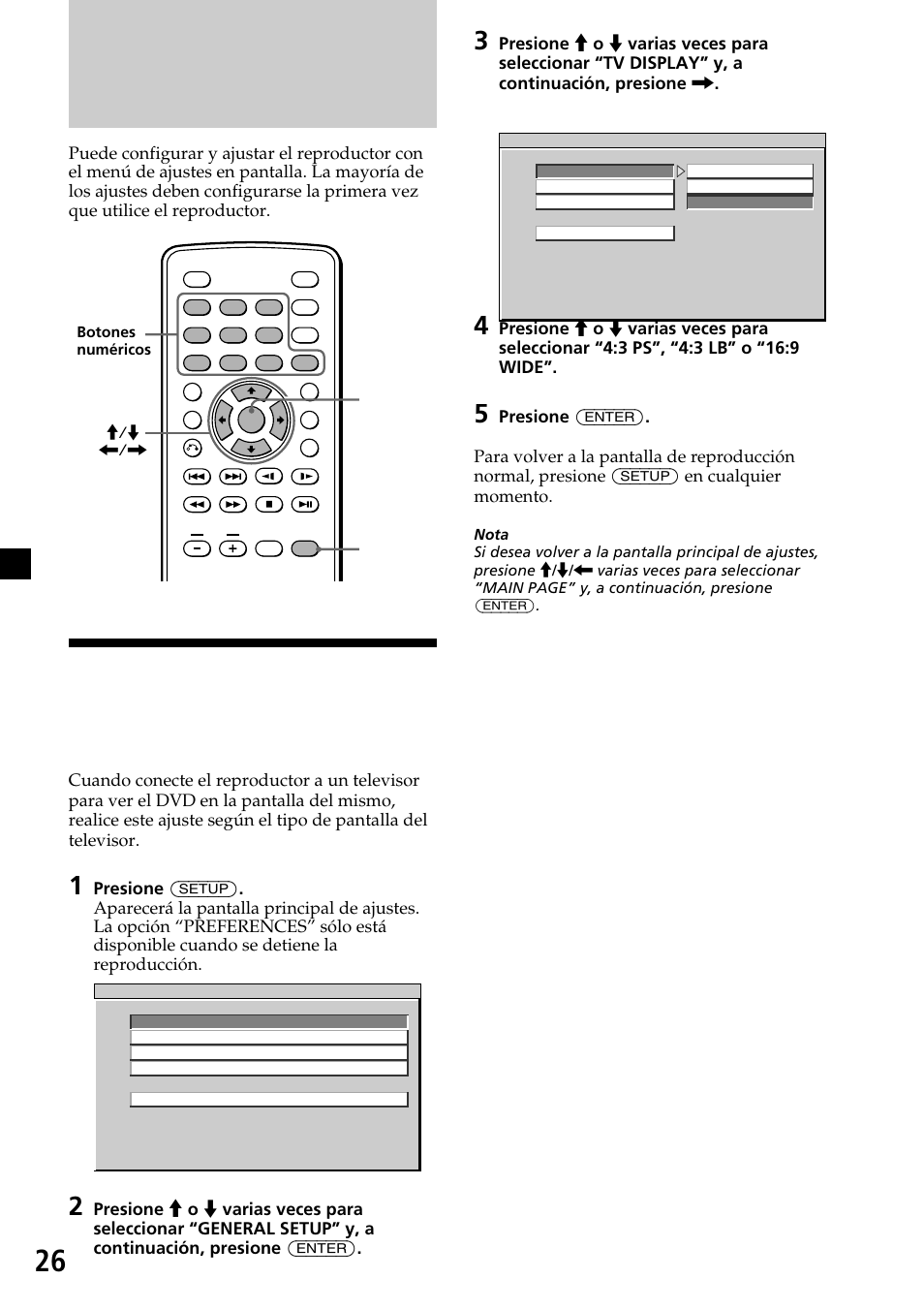 Cambio de la configuración, Ajuste del formato de la pantalla del televisor, Tv screen | Sony XVM-R90D User Manual | Page 72 / 140