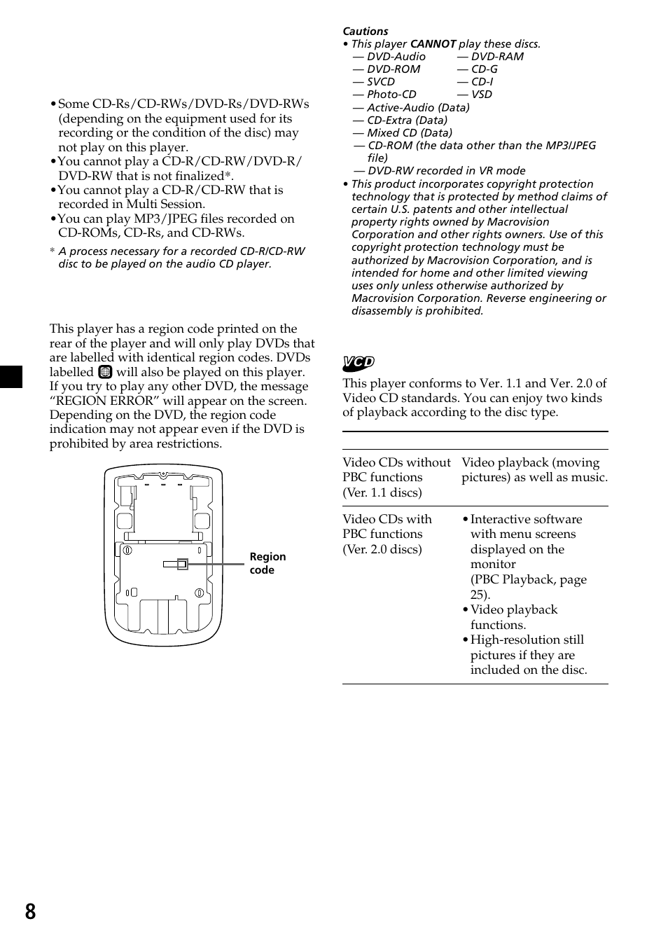 Sony XVM-R90D User Manual | Page 8 / 140