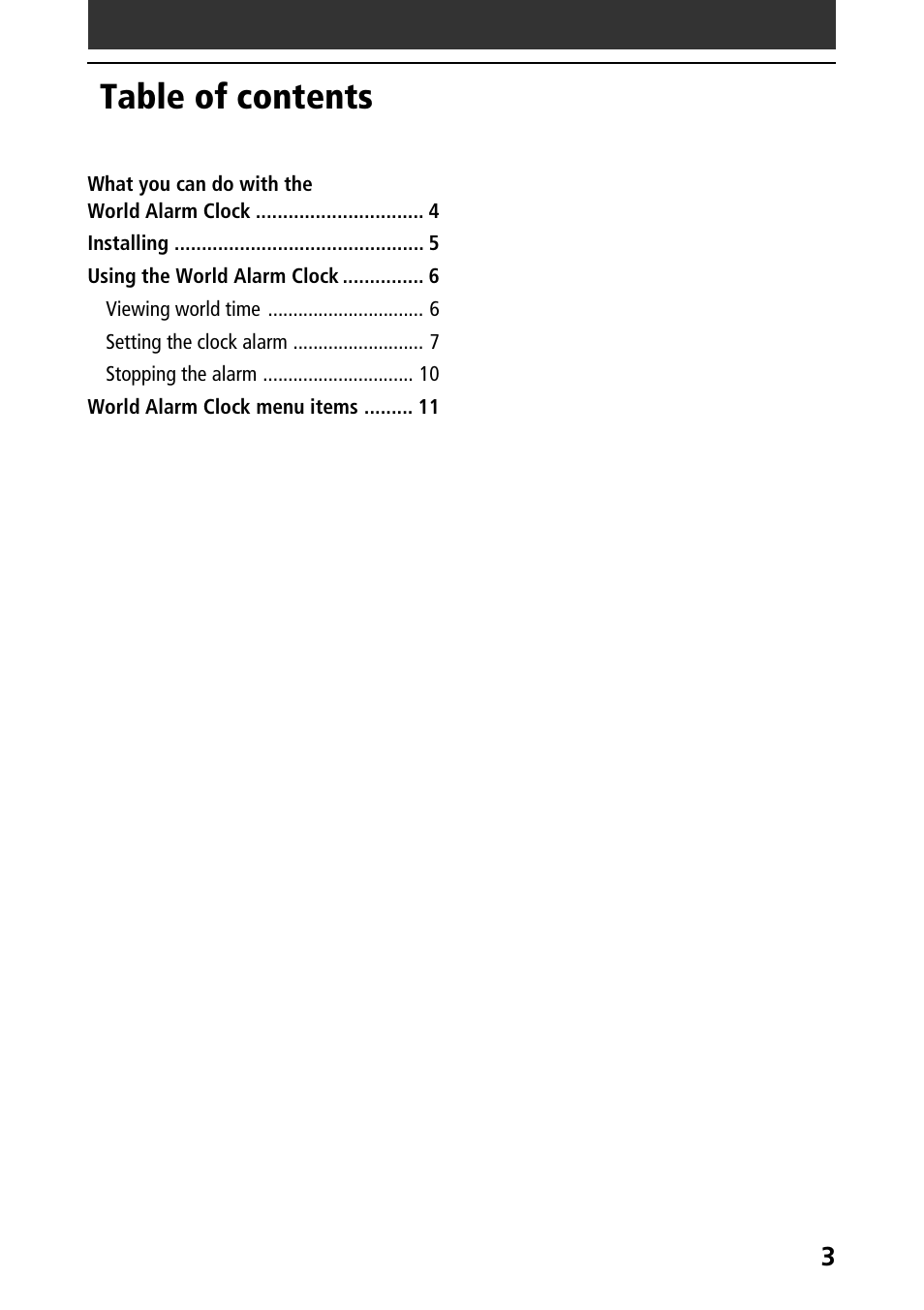 Sony CLIE World Alarm Clock User Manual | Page 3 / 12