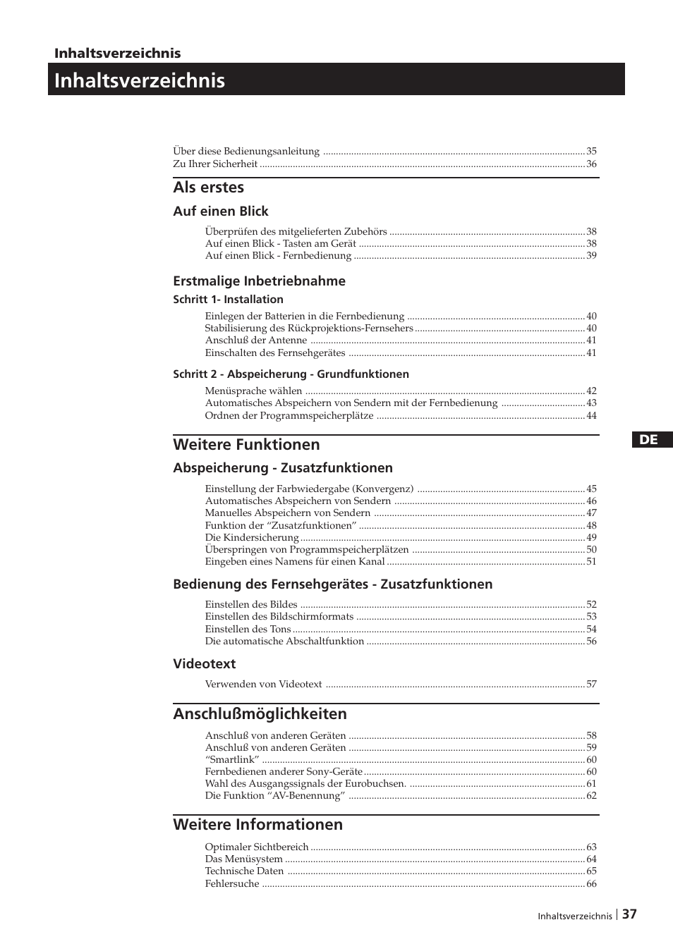 Sony KP-41PZ1D User Manual | Page 37 / 135