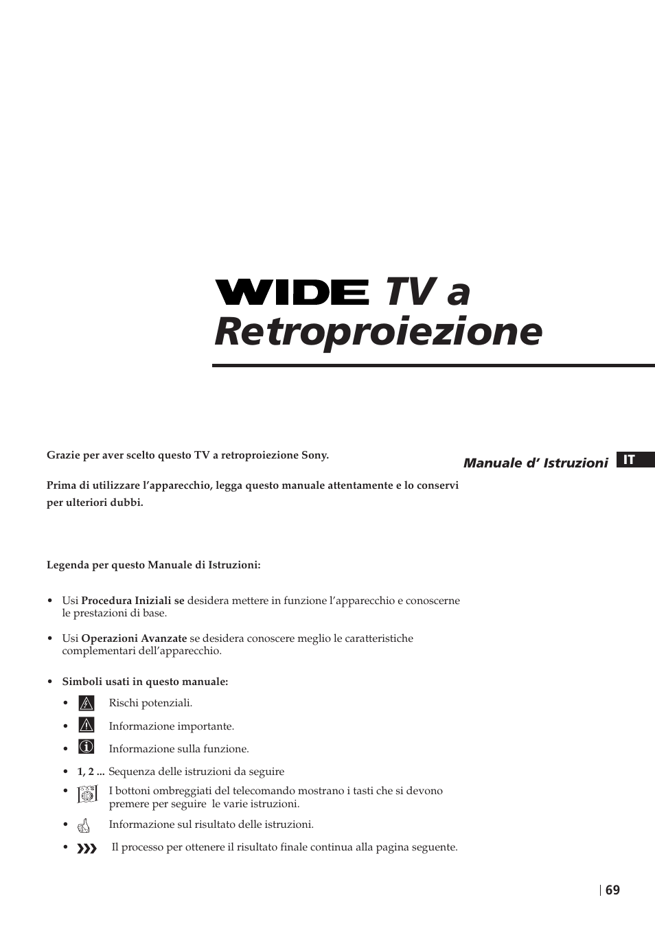 Tv a retroproiezione | Sony KP-41PZ1D User Manual | Page 69 / 135