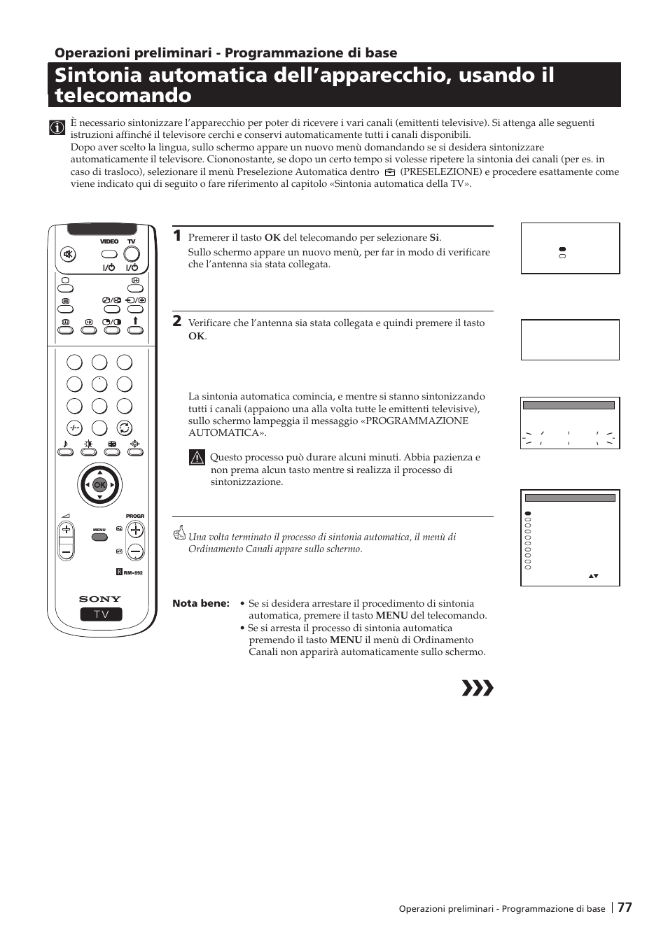 77 operazioni preliminari - programmazione di base | Sony KP-41PZ1D User Manual | Page 77 / 135