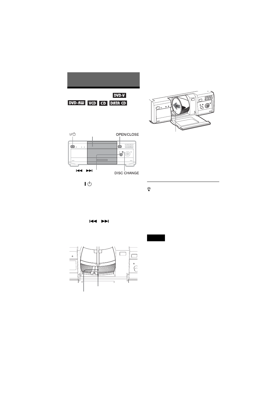 Playing discs, Inserting discs | Sony DVP-CX875P User Manual | Page 32 / 104