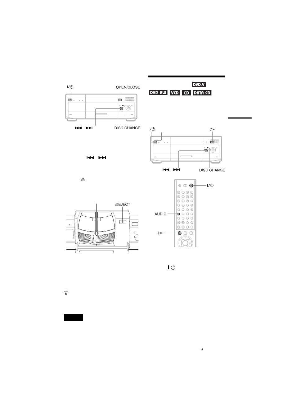 Playing discs, On (33), N (33) | Sony DVP-CX875P User Manual | Page 33 / 104