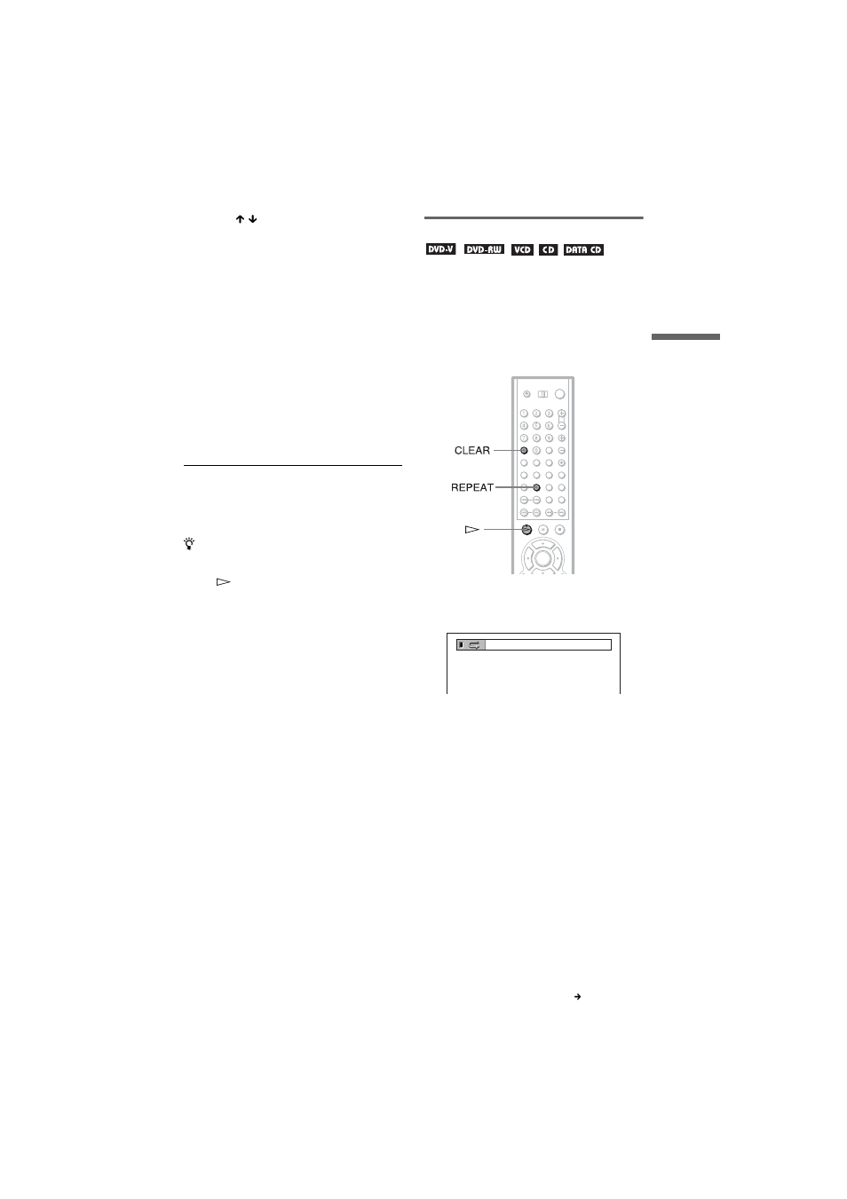 On (49), Playing repeatedly (repeat play) | Sony DVP-CX875P User Manual | Page 49 / 104
