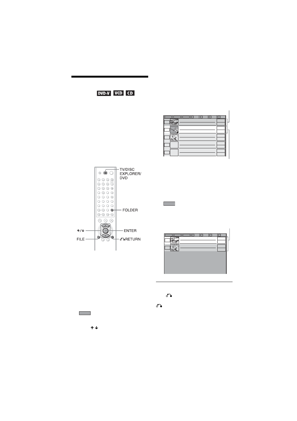 Filing discs in the folder (file mode), Filing discs in the folder | Sony DVP-CX875P User Manual | Page 56 / 104