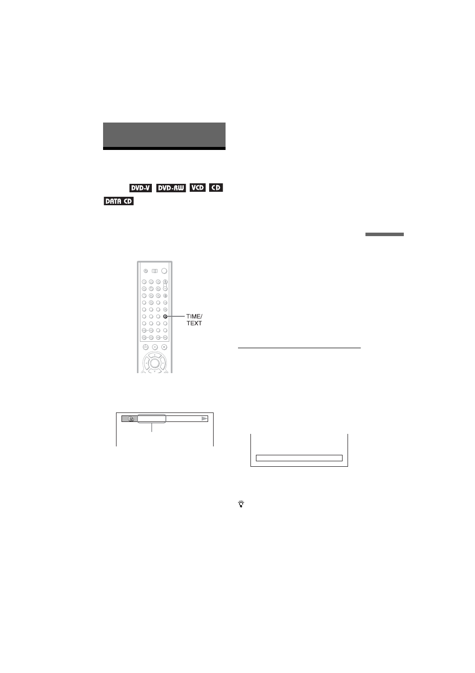 Viewing information about the disc, Checking the playing time and remaining time, On (67) | Sony DVP-CX875P User Manual | Page 67 / 104