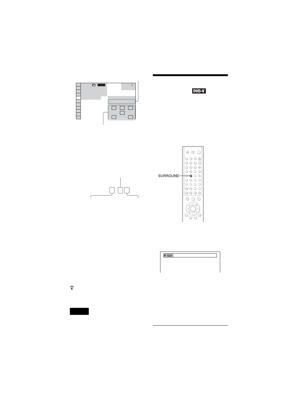 Tv virtual surround settings (tvs), Tv virtual surround settings, Dolby digital 3 / 2 | Sony DVP-CX875P User Manual | Page 72 / 104