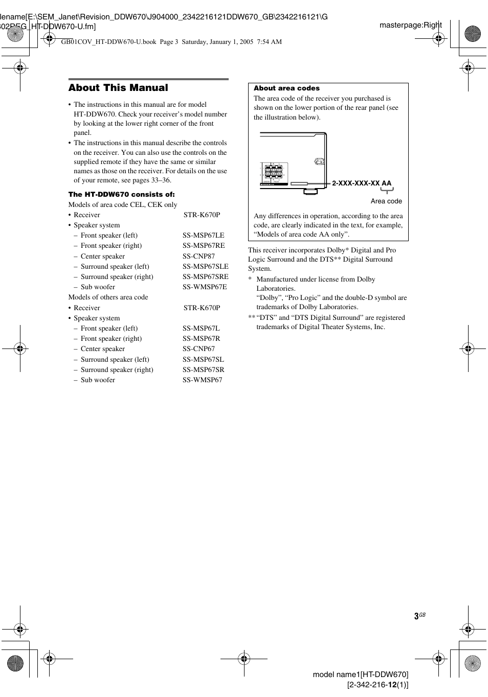 About this manual | Sony HTDDW670 User Manual | Page 3 / 44