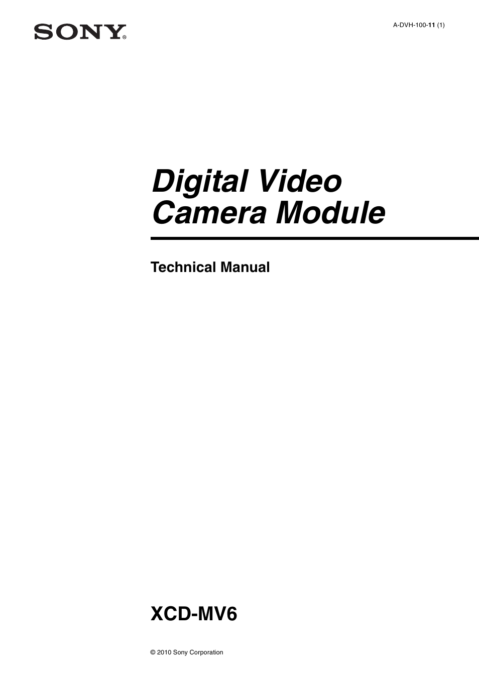Sony XCD-MV6 User Manual | 34 pages