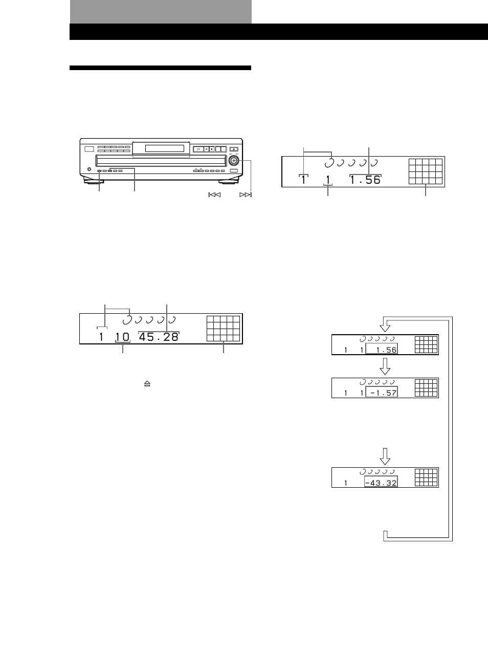 Utilisation de la fenêtre d’affichage, Lecture de disques compacts, Vérification de la durée résiduelle | Sony CDP-CE535 User Manual | Page 38 / 116