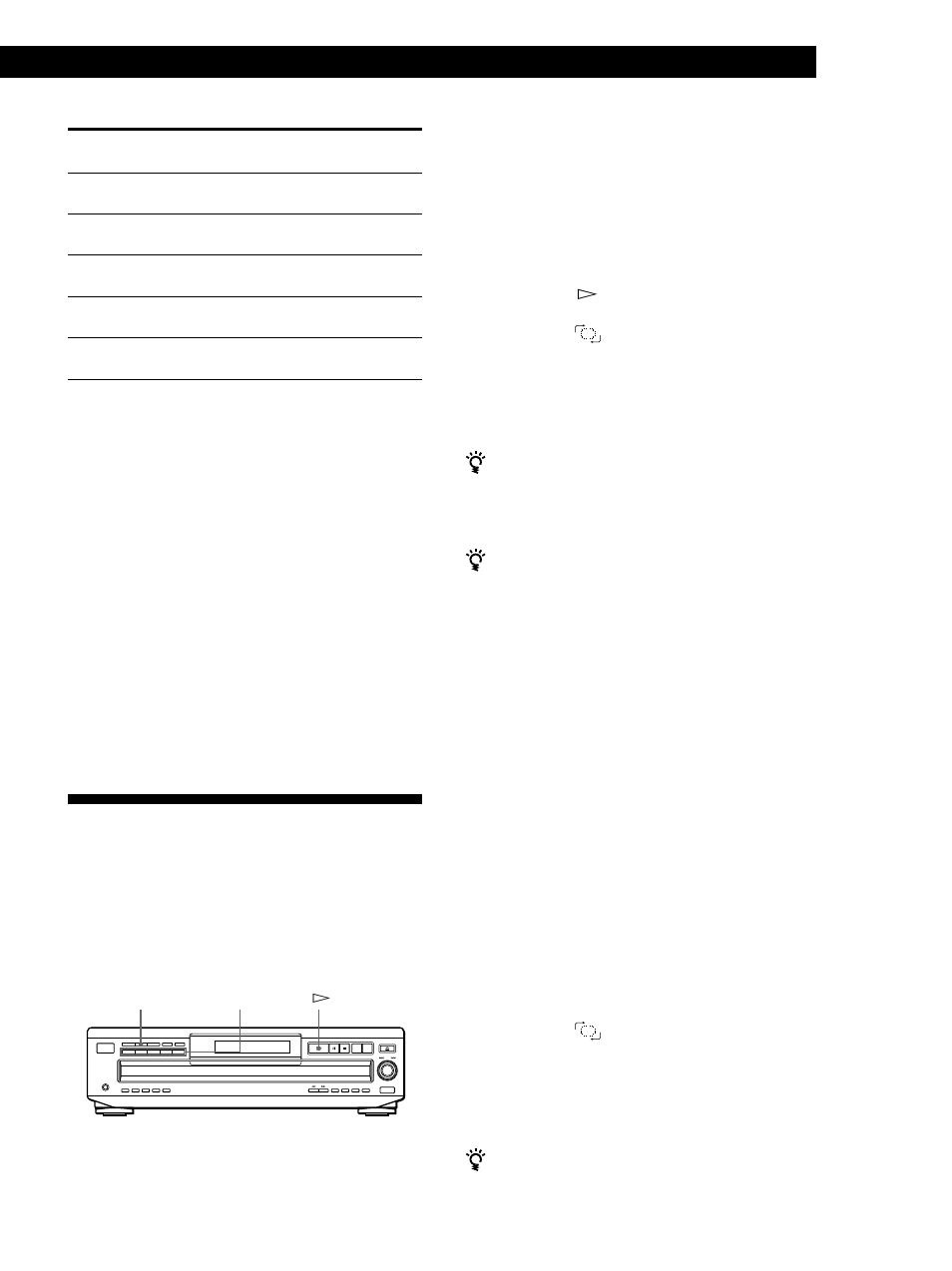 Lecture de disques compacts, Répéter la lecture de la plage en cours, Lecture aléatoire de tous les disques | Lecture aléatoire d’un seul disque | Sony CDP-CE535 User Manual | Page 43 / 116