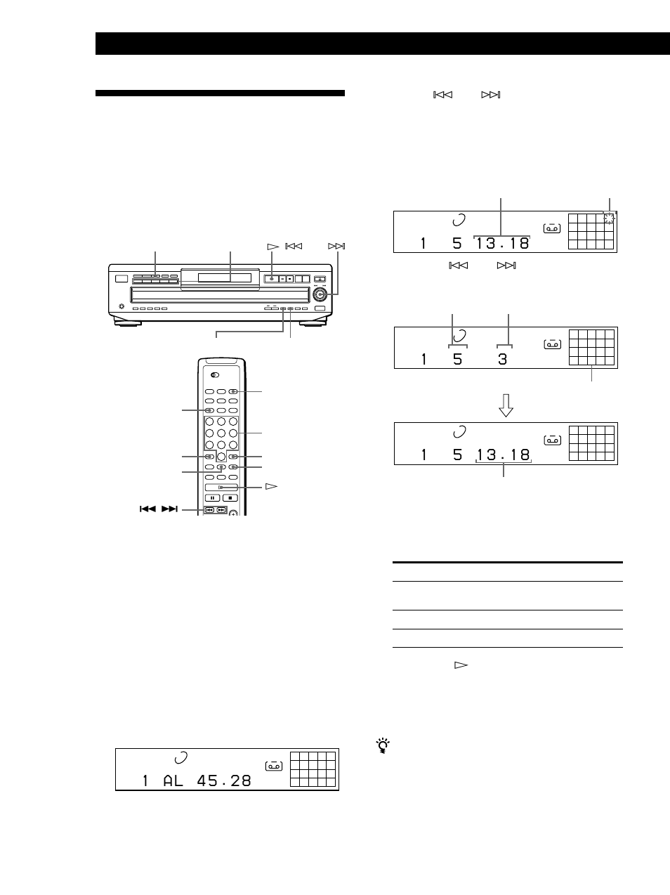 Lecture de disques compacts, Création d’un programme musical sur le lecteur 1 | Sony CDP-CE535 User Manual | Page 44 / 116