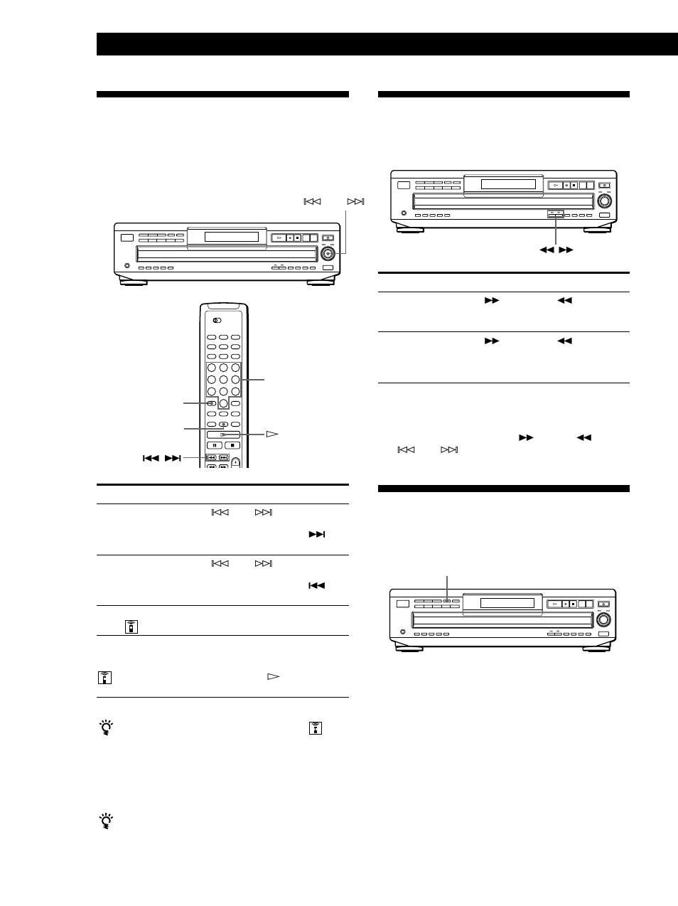Hitta en viss punkt i ett spår, Spela upp spår flera gånger, Hitta ett visst spår | Spela cd-skivor | Sony CDP-CE535 User Manual | Page 98 / 116