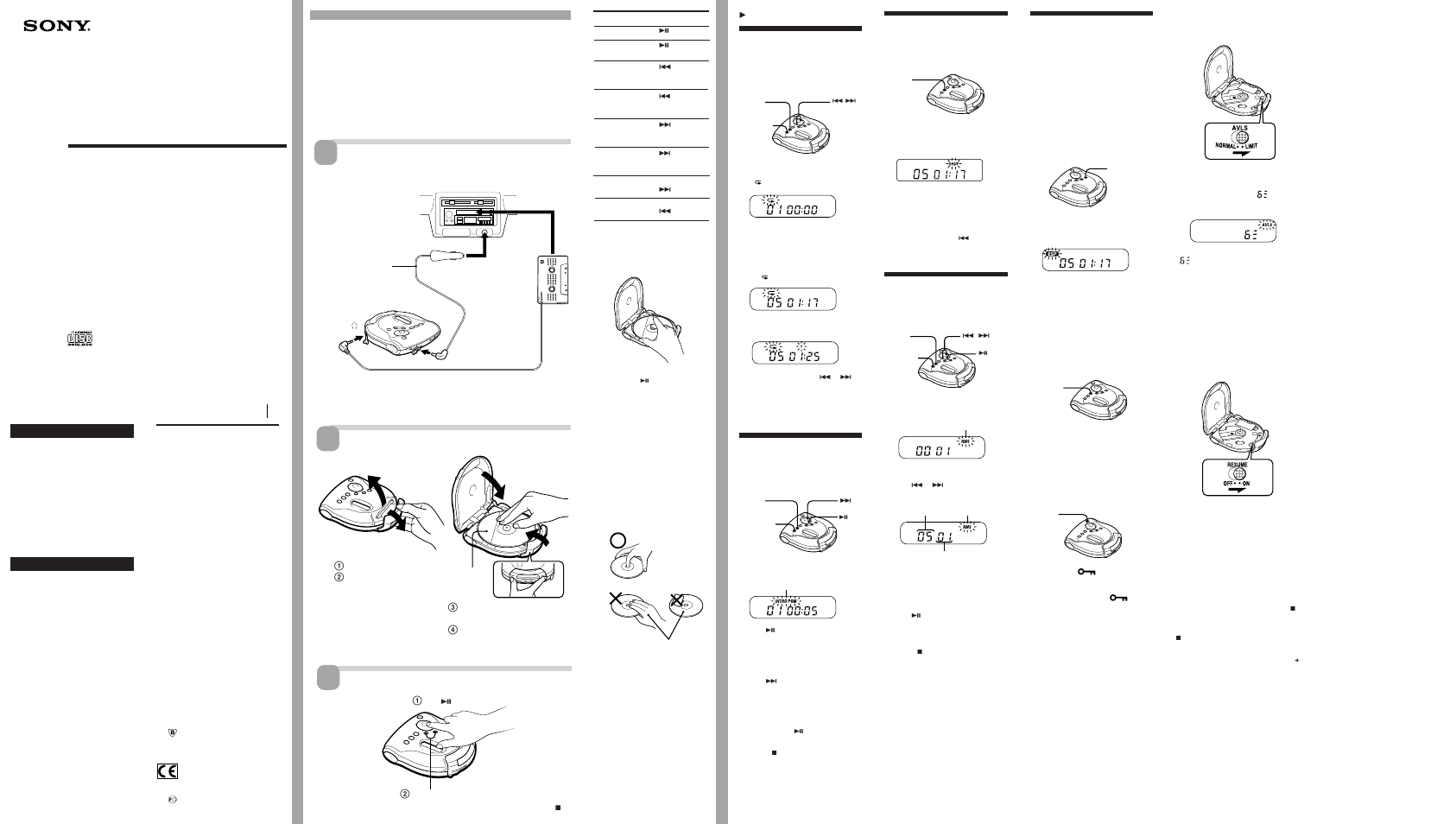 Sony CD Walkman D-ES52CK User Manual | 2 pages