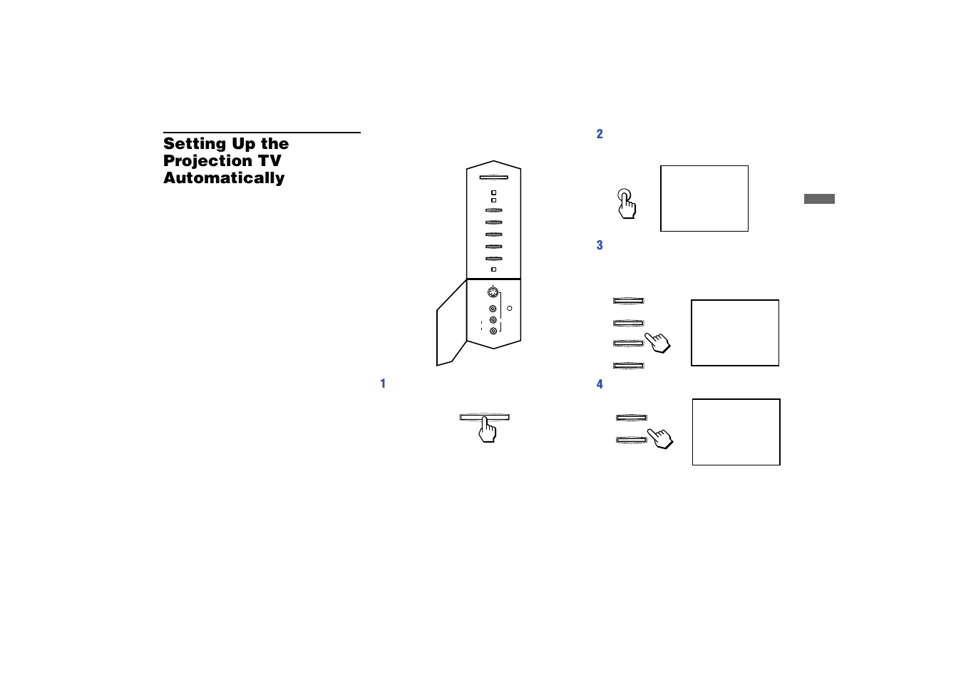 Setting up the projection tv automatically, Setting up the projection tv, Automatically | Sony KP 53HS10 User Manual | Page 27 / 66