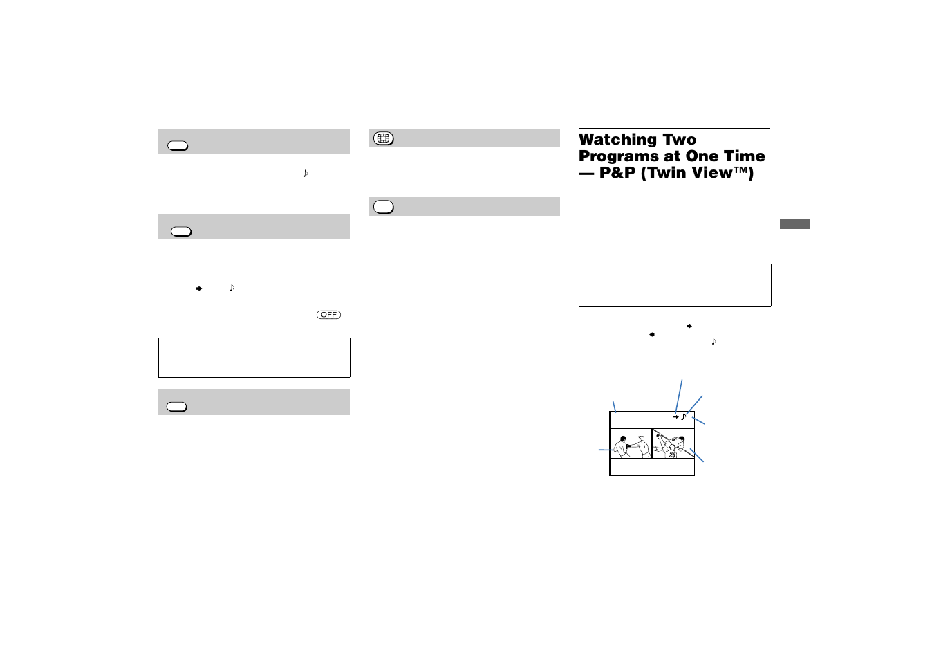 Watching two programs at one time, P&p (twin view™) | Sony KP 53HS10 User Manual | Page 33 / 66